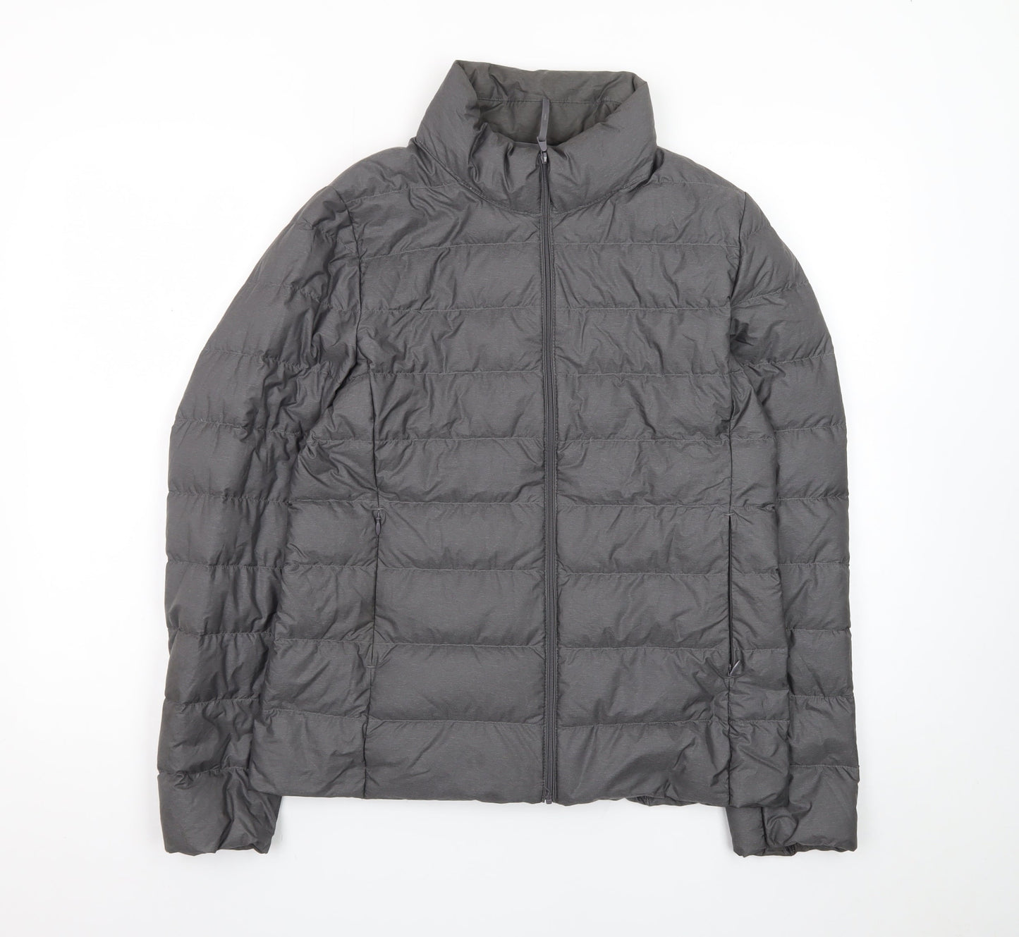 Uniqlo Men's Grey Lightweight Down Puffer Jacket M Water Resistant