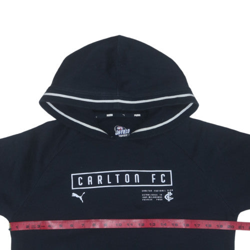Puma Carlton FC Boys Black Pullover Hoodie Size 16 Regular Fit AFL Team Gear