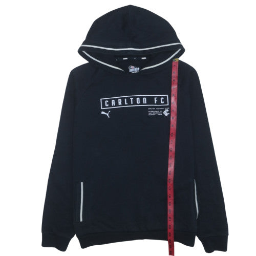 Puma Carlton FC Boys Black Pullover Hoodie Size 16 Regular Fit AFL Team Gear