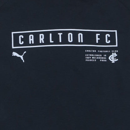 Additional view of Puma Carlton FC boys’ black pullover hoodie, size 16, regular fit afl team gear