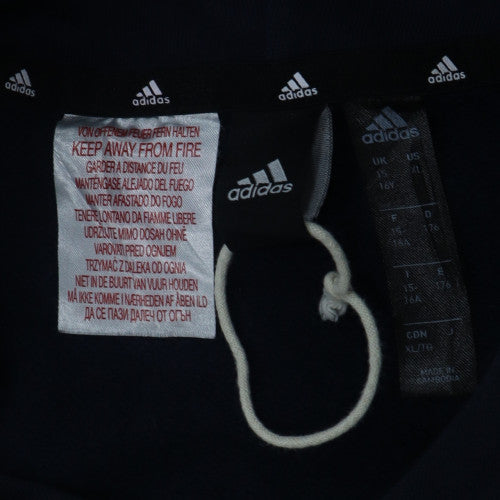 Adidas Boys Black Pullover Hoodie Sweatshirt Size 13-14 Years Cotton Blend