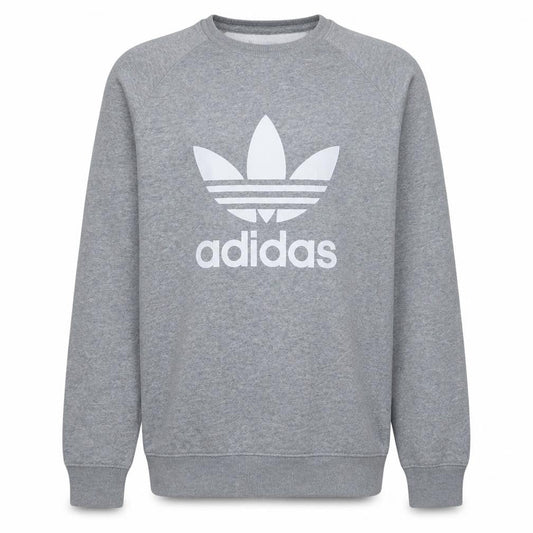 Adidas Men's Grey XL Trefoil Logo Pullover Sweatshirt