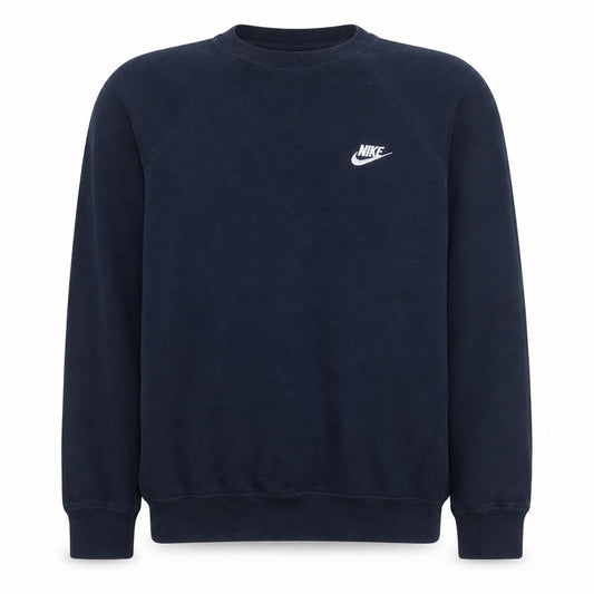 Nike Men's Navy Blue Crew Neck Sweatshirt L Cotton Blend