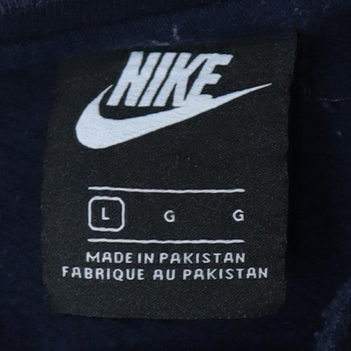 Nike Men's Navy Blue Crew Neck Sweatshirt L Cotton Blend