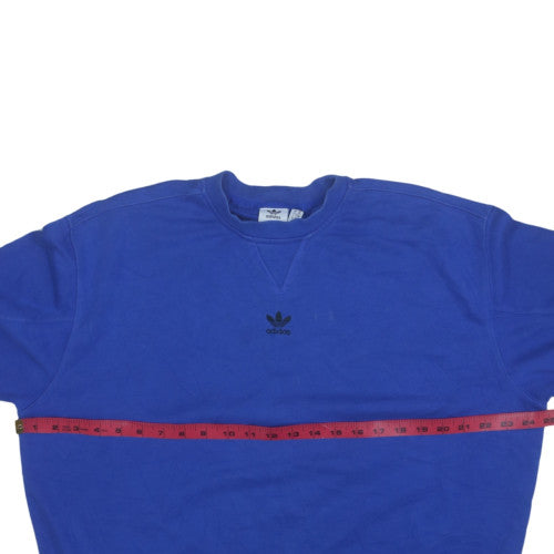 Adidas Women Blue Crew Neck Pullover Sweatshirt Size 6