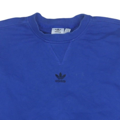Adidas Women Blue Crew Neck Pullover Sweatshirt Size 6