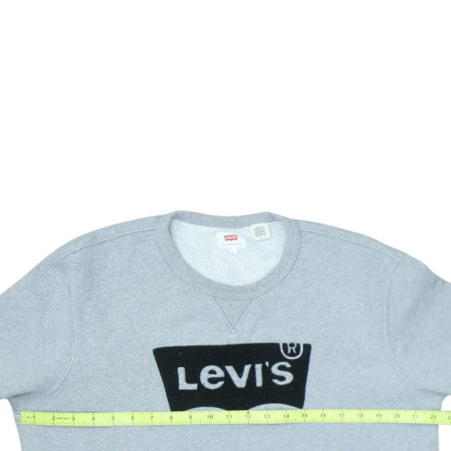 Levi's Men Grey Logo Pullover Sweatshirt L Regular Fit