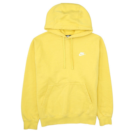 Nike Men's Yellow Pullover Hoodie M Logo Fleece Sweatshirt