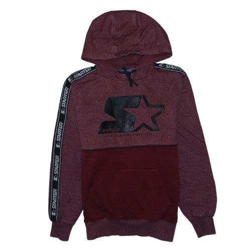 Starter Men's Red Pullover Hoodie Medium Fleece Logo Sportswear