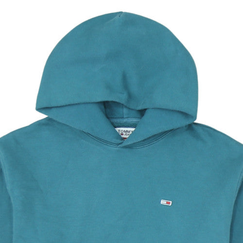 Tommy Jeans Men's Blue Pullover Hoodie M Logo Fleece Sweatshirt