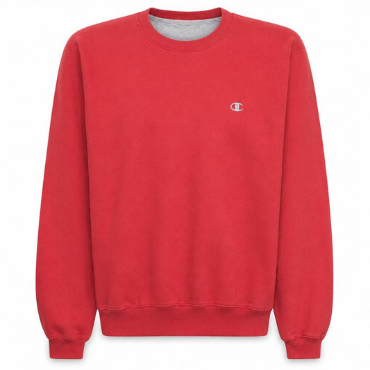 Champion Men's Red Pullover Sweatshirt M Regular Fit Crew Neck