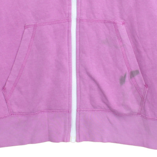 Nike Women's Pink Full Zip Hoodie Medium Cotton Blend