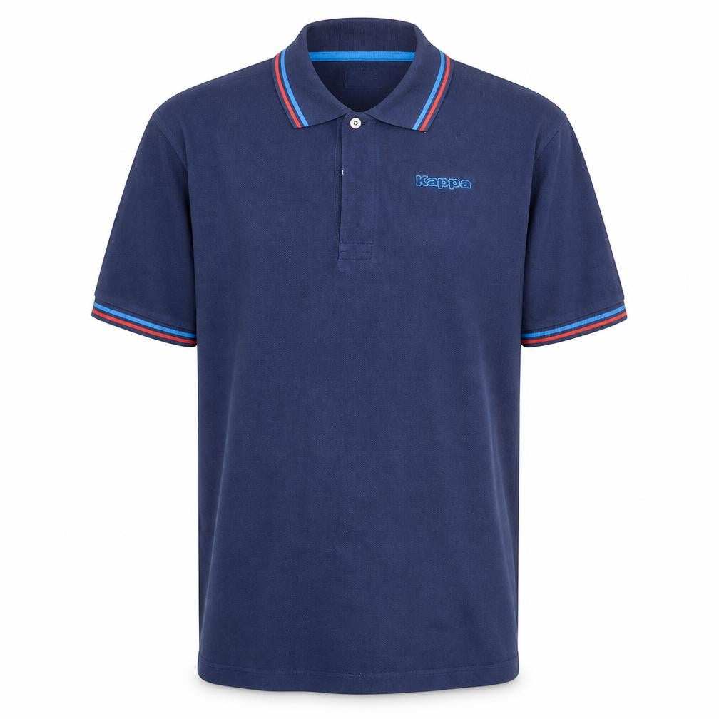 Kappa Mens Navy Blue Short Sleeve Polo Shirt XL 100% Cotton
