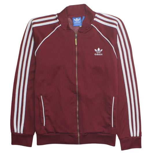 Adidas Men’s Red Full Zip Sweatshirt Jacket Size L Classic Sports Top