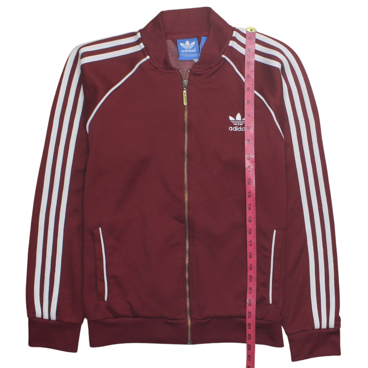 Adidas Men’s Red Full Zip Sweatshirt Jacket Size L Classic Sports Top