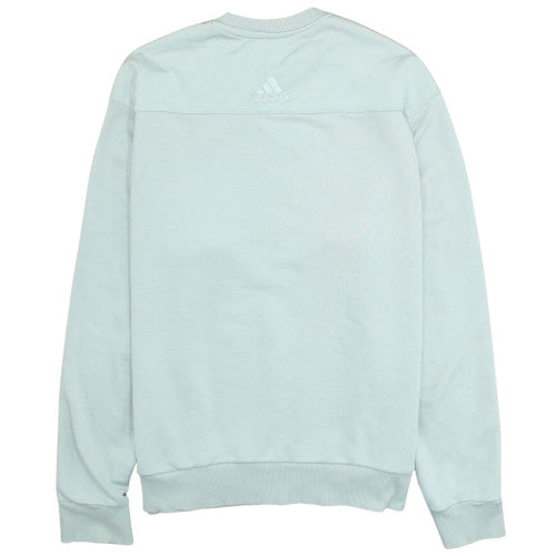 adidas Men Blue Pullover Sweatshirt L Crew Neck Long Sleeve