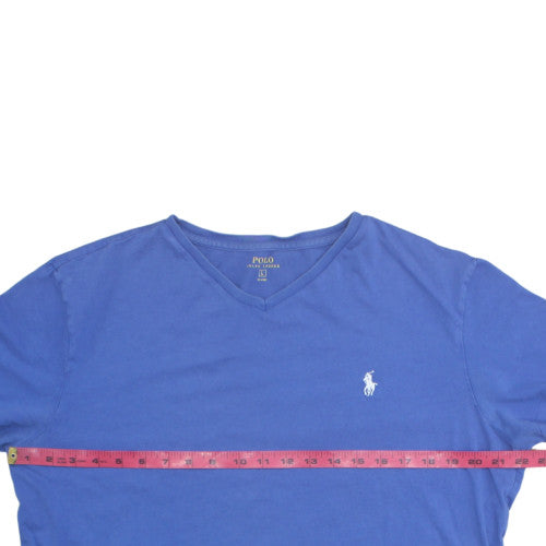 Ralph Lauren Men's Blue V-Neck Cotton T-Shirt Size L