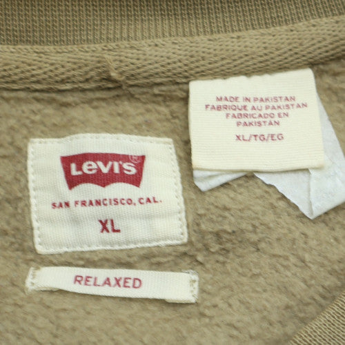 Levi's Men's Beige XL Relaxed Fit Crew Neck Cotton Blend Sweatshirt
