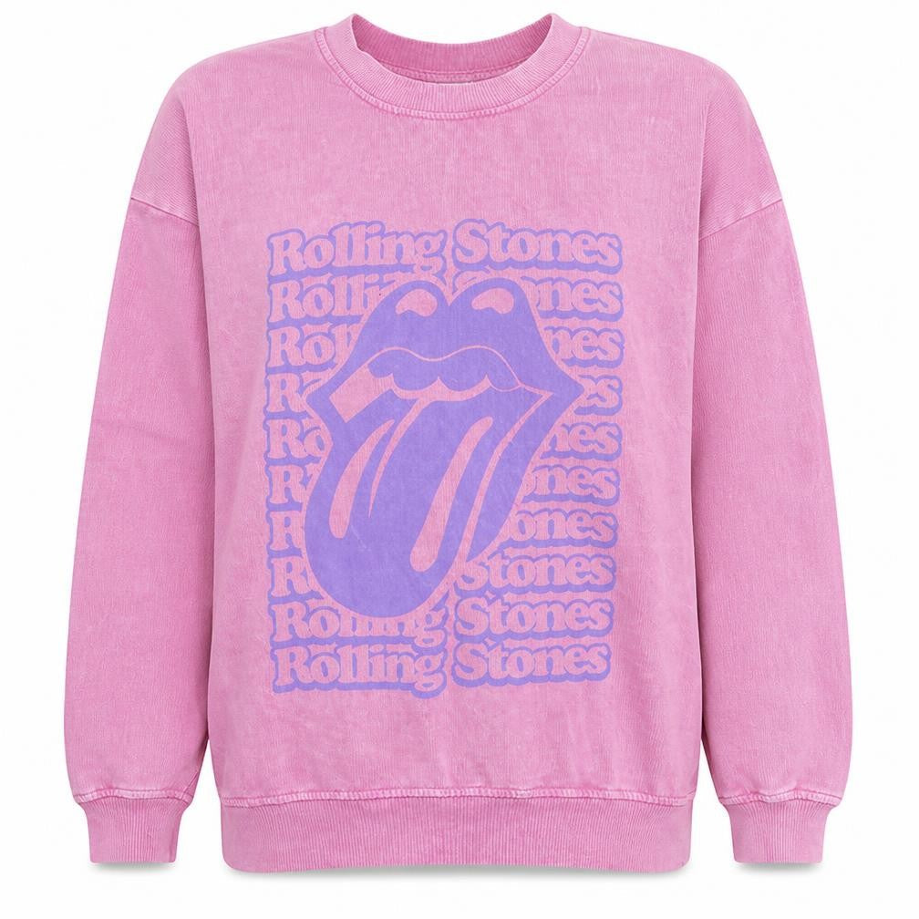 Primark Women’s Pink Rolling Stones Graphic Crew Neck Sweatshirt Size S