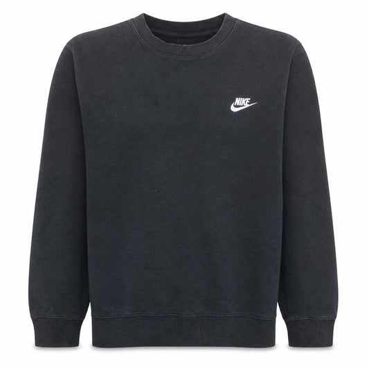 Nike Men's Black Crew Neck Sweatshirt S Pullover Fleece Logo
