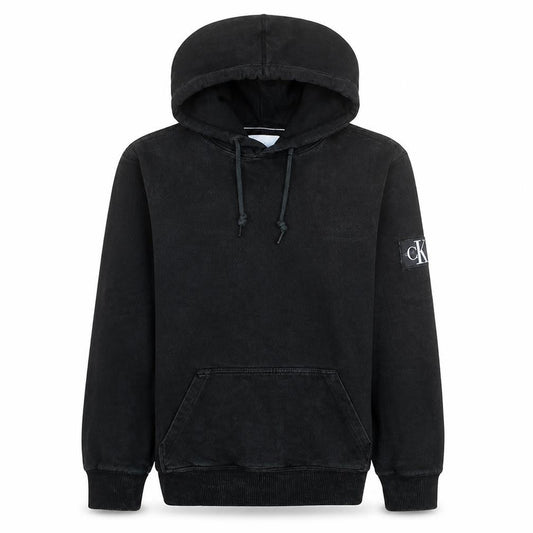 Calvin Klein Jeans Men’s Black Pullover Hoodie L Logo Fleece