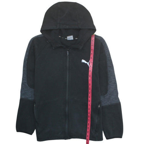 Puma Men's Black XL Full Zip Fleece Hoodie with Logo