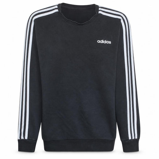 Adidas Men's Black Crew Neck Pullover Sweatshirt Size M Classic Stripe