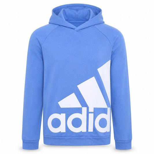 Adidas Men's Blue Pullover Hoodie Small Graphic Logo Sportswear