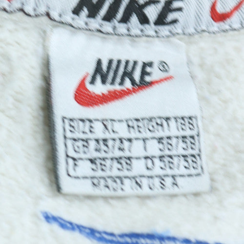 Nike Men's White XL Pullover Sweatshirt Vintage Sportswear