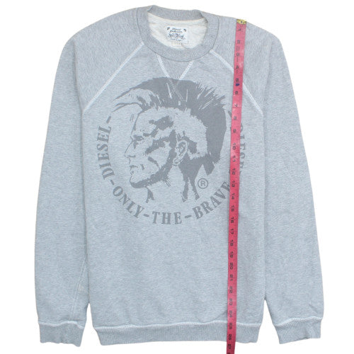 Diesel Men’s Grey Crew Neck Graphic Print Sweatshirt M