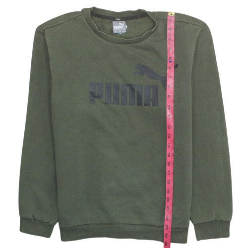 Puma Men's Green Crew Neck Pullover Sweatshirt Medium