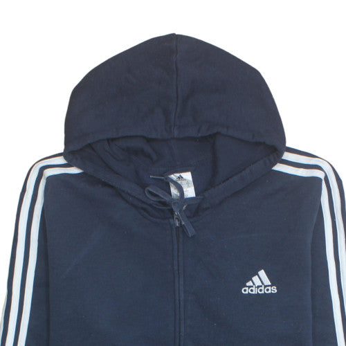 Adidas Men's Blue 2XL Full Zip Hoodie Fleece Sportswear