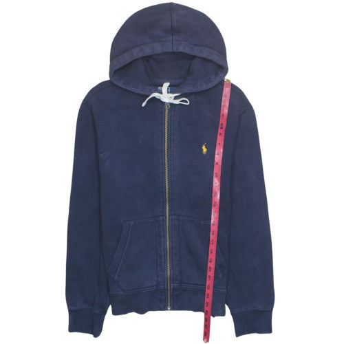 Ralph Lauren Men Blue Full Zip Hoodie M Fleece Classic Style