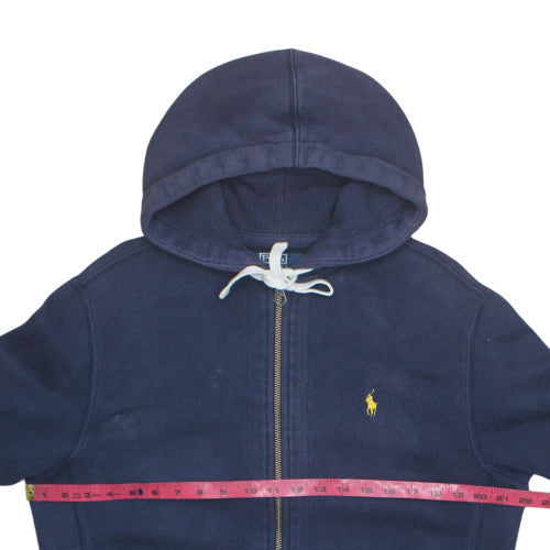 Ralph Lauren Men Blue Full Zip Hoodie M Fleece Classic Style