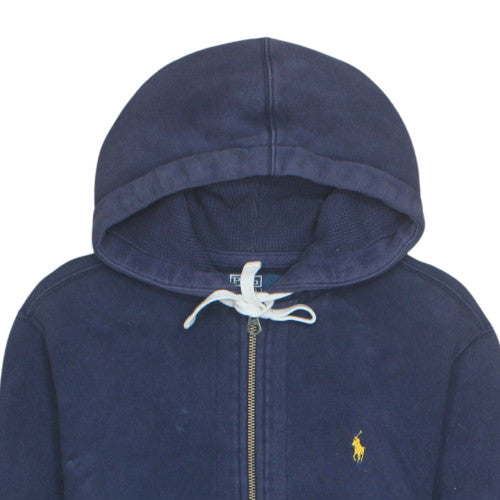 Ralph Lauren Men Blue Full Zip Hoodie M Fleece Classic Style