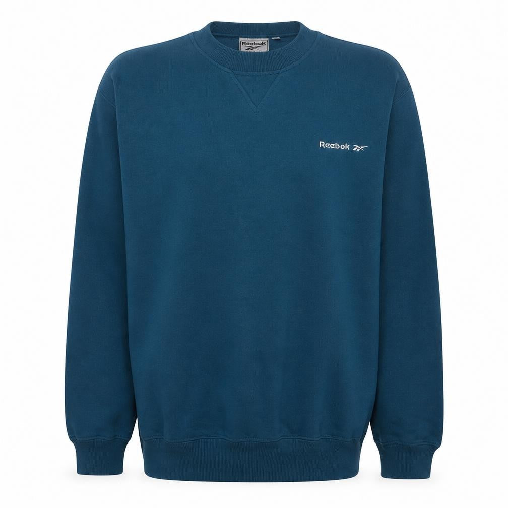 Reebok Men's Blue Pullover Sweatshirt M Crew Neck Fleece