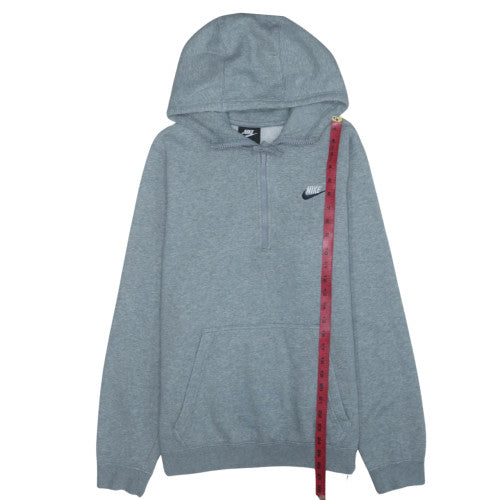 Nike Men's Grey Pullover 1/4 Zip Hoodie Sweatshirt M Regular Fit