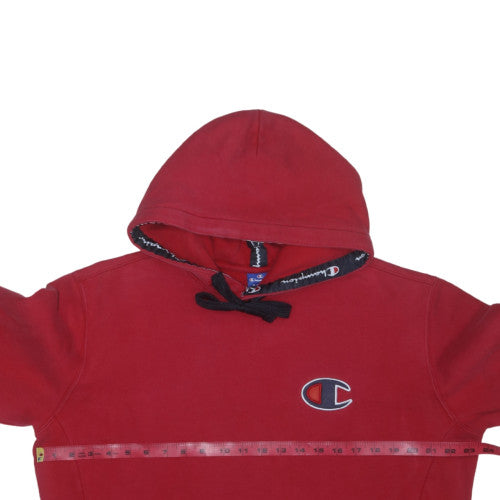 Champion Men's Red XL Pullover Hoodie with Logo Drawstring