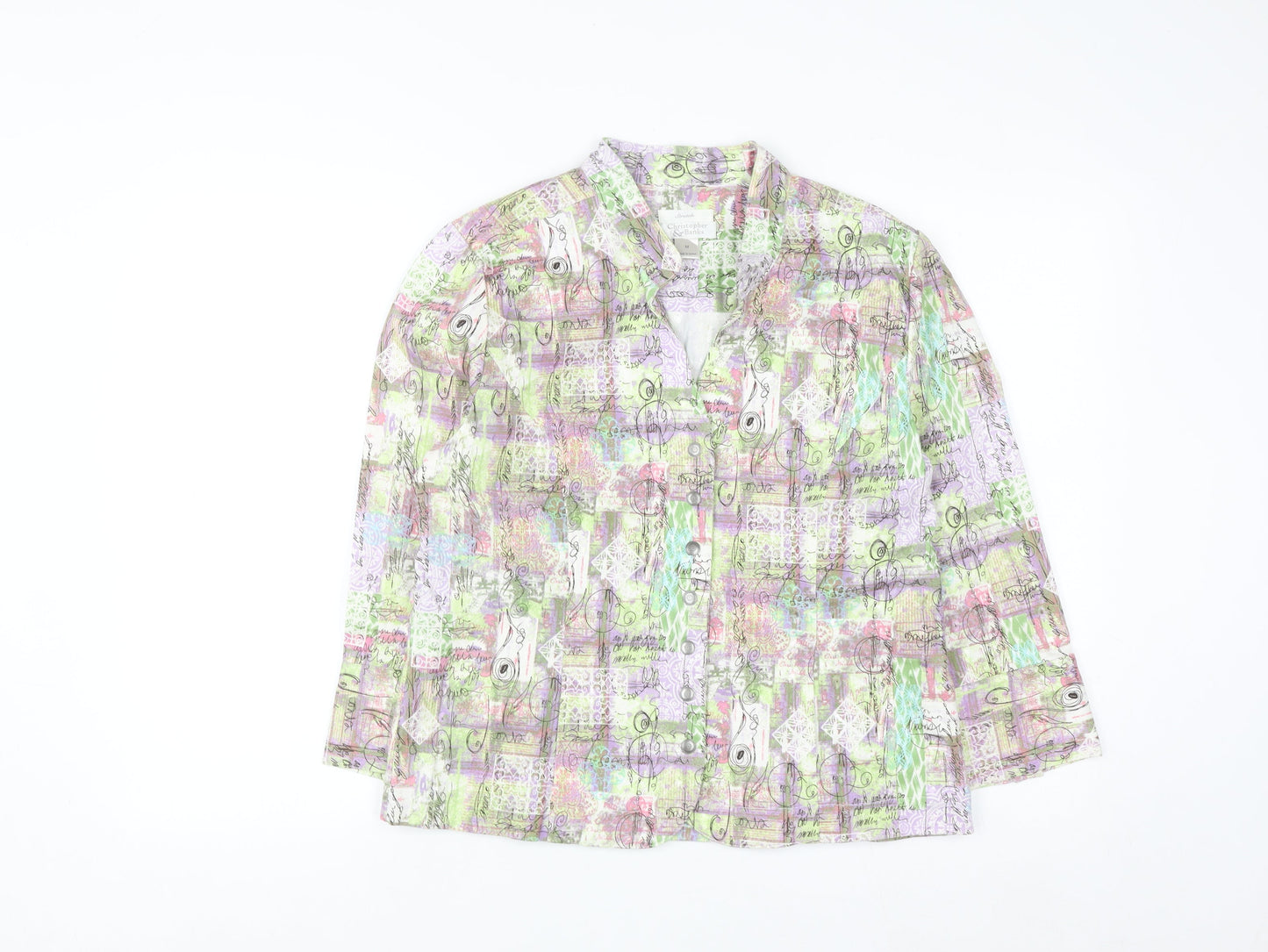 Christopher & Banks Women's Multicoloured Cotton Stretch Blazer M