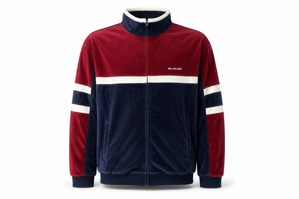 Bill Blass Men's Multicoloured Velour Track Jacket Size L