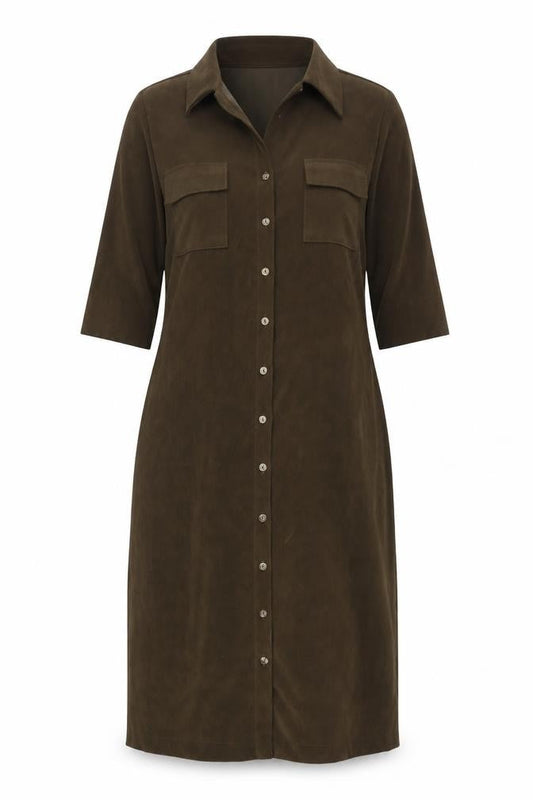 Kathy Ireland Women’s Brown Size 16 Button Shirt Dress