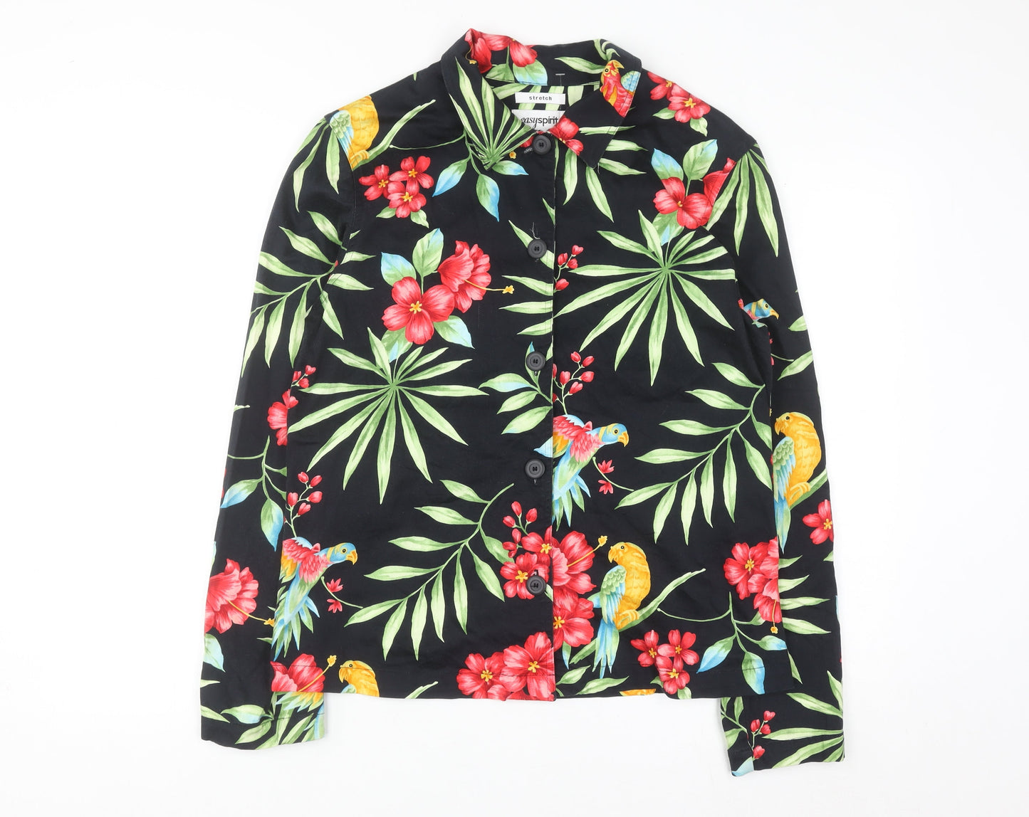 Easy Spirit Men's Multicoloured Hawaiian Floral Cotton Button-Up Shirt M