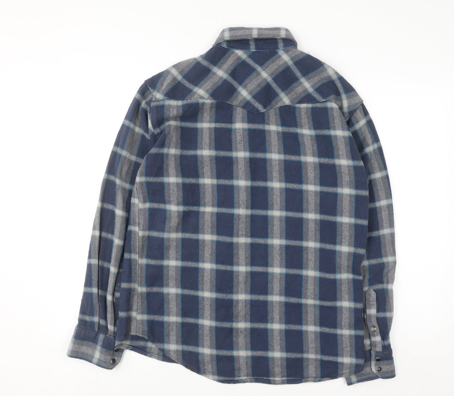 Noble Outfitters Men's Blue Check Flannel Cotton Long Sleeve Shirt M