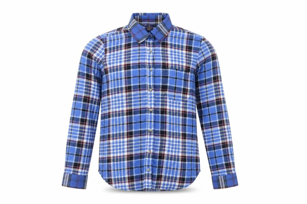 Vintage Men's Blue Plaid Flannel Button-Up Shirt S