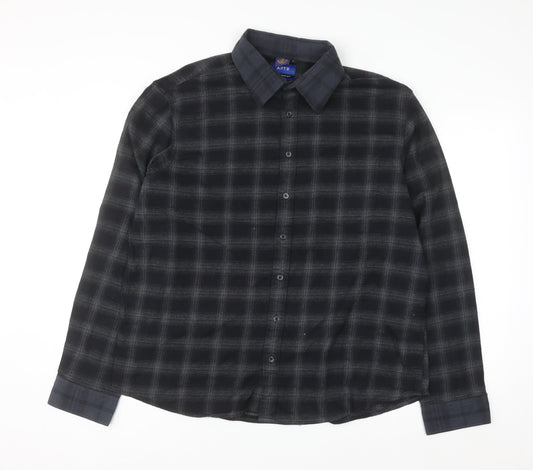 APT.9 Men's Black Check Long Sleeve Button-Up Shirt 2XL Regular Fit