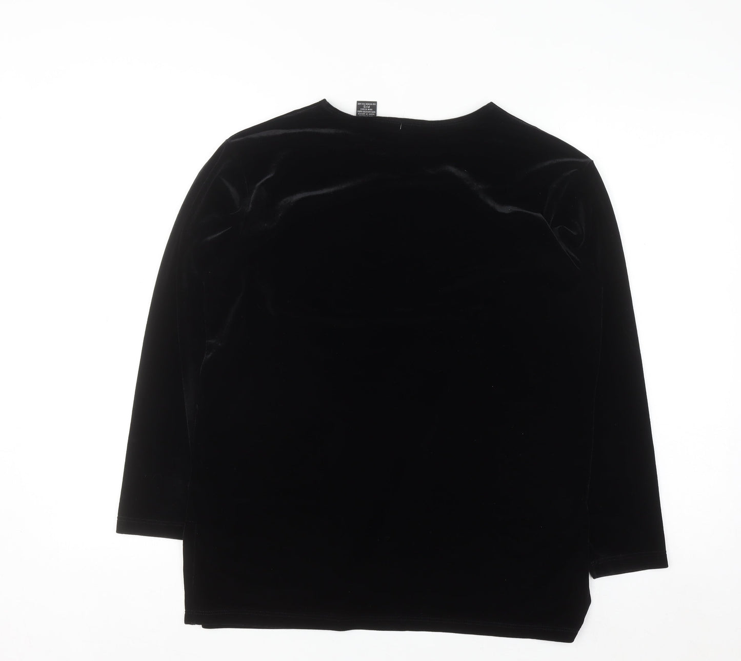 Impressions Lifestyle Women’s Black Velvet Long Sleeve Blouse Size S