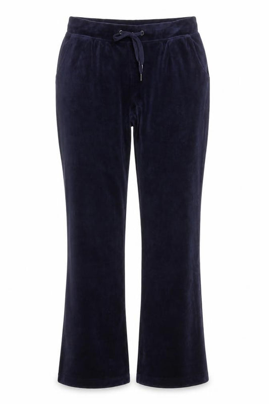 Gloria Vanderbilt Women's Blue Velour Straight Leg Sweatpants M