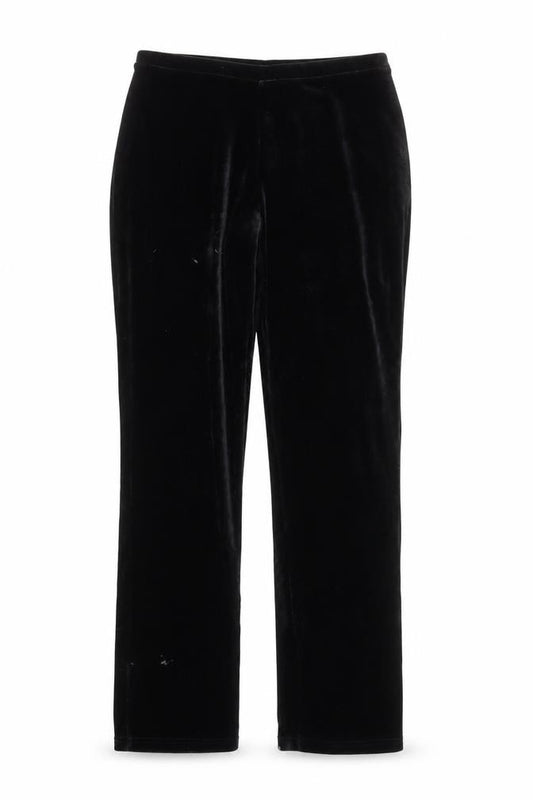 Express Tricot Womens Black Velvet Stretch Straight Trousers M