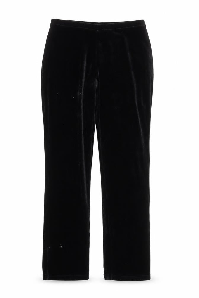 Express Tricot Womens Black Velvet Stretch Straight Trousers M