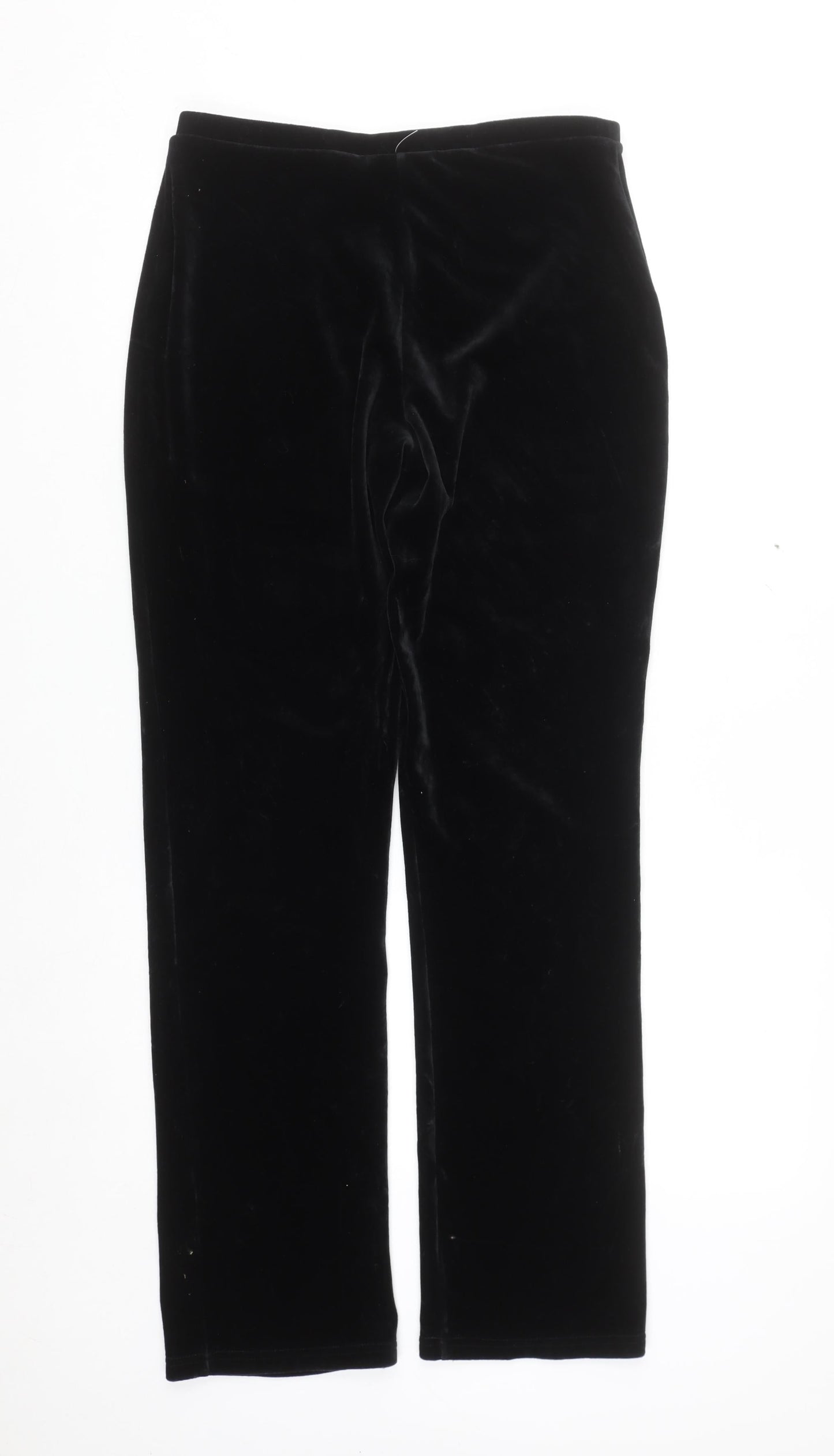 Express Tricot Womens Black Velvet Stretch Straight Trousers M